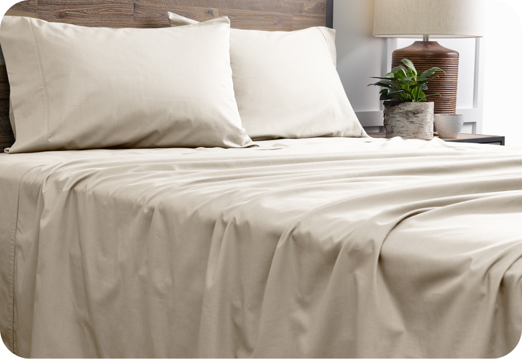 Bamboo Cotton Freshness A bed dressed in Bamboo Cotton Sheets.